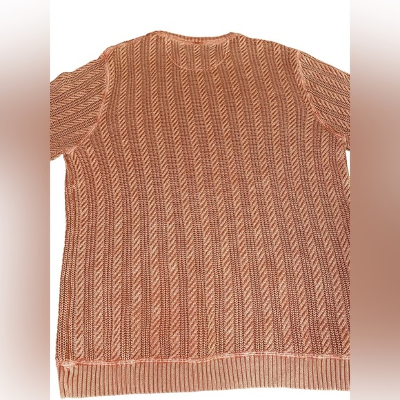 Tommy Bahama Cable Knit Sweater Men’s XL Unisex Oversized Orange Peach Fall 90s - Picture 3 of 5